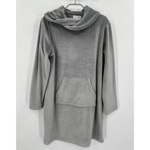 Softies Cowl Snuggle Lounger Sleep Dress sz S/M Gray Kangaroo Pocket NWT